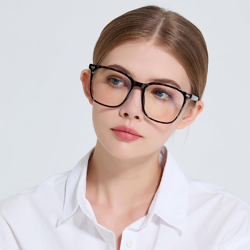 MACJERO Oversized Square Blue Light Blocking Glasses for Women Men, Anti-Fatigue Computer Monitor Gaming Glasses Reduce Eye Strain(Black Tortoise) - Image 4